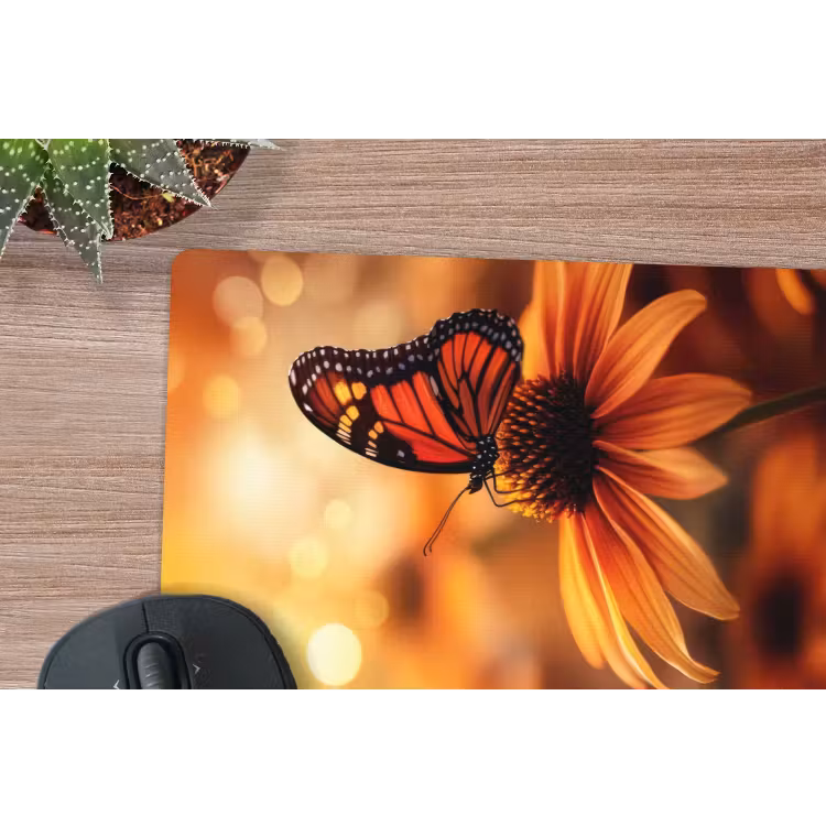 Muismat - Vlinder - Bloemen - Oranje — 5