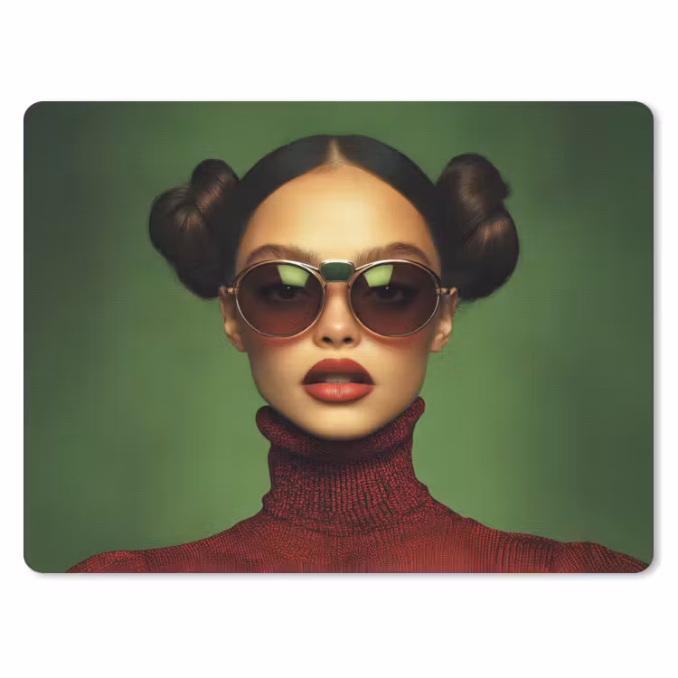 Muismat - Vrouw - Groen - Bril - Aesthetic - Modern — 1