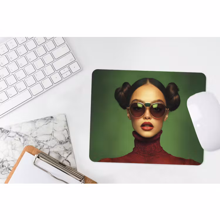 Muismat - Vrouw - Groen - Bril - Aesthetic - Modern — 2