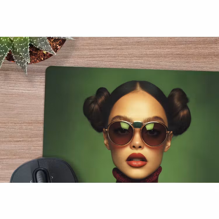 Muismat - Vrouw - Groen - Bril - Aesthetic - Modern — 4