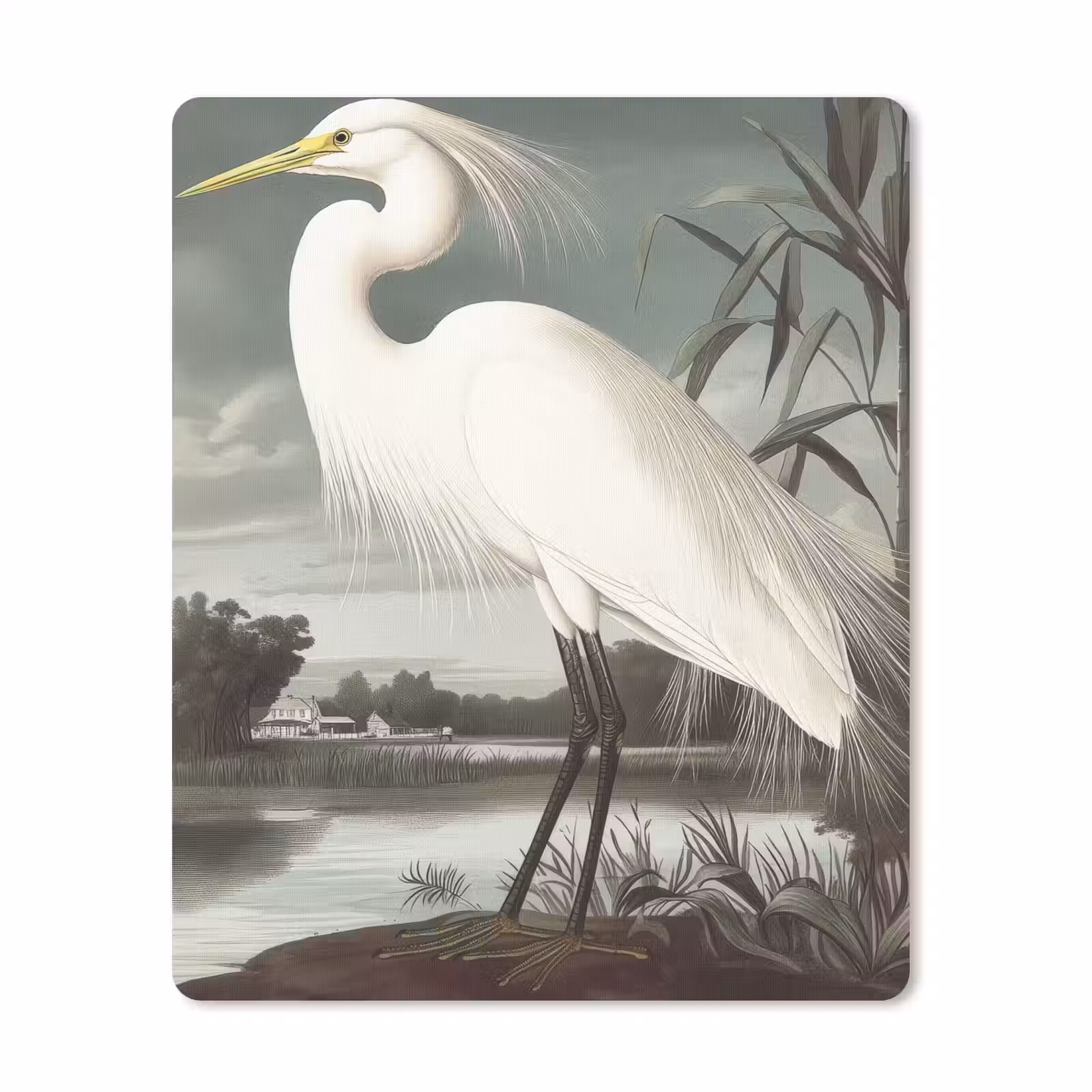 Muismat - Reiger - Planten - Wolken - Wit — 1
