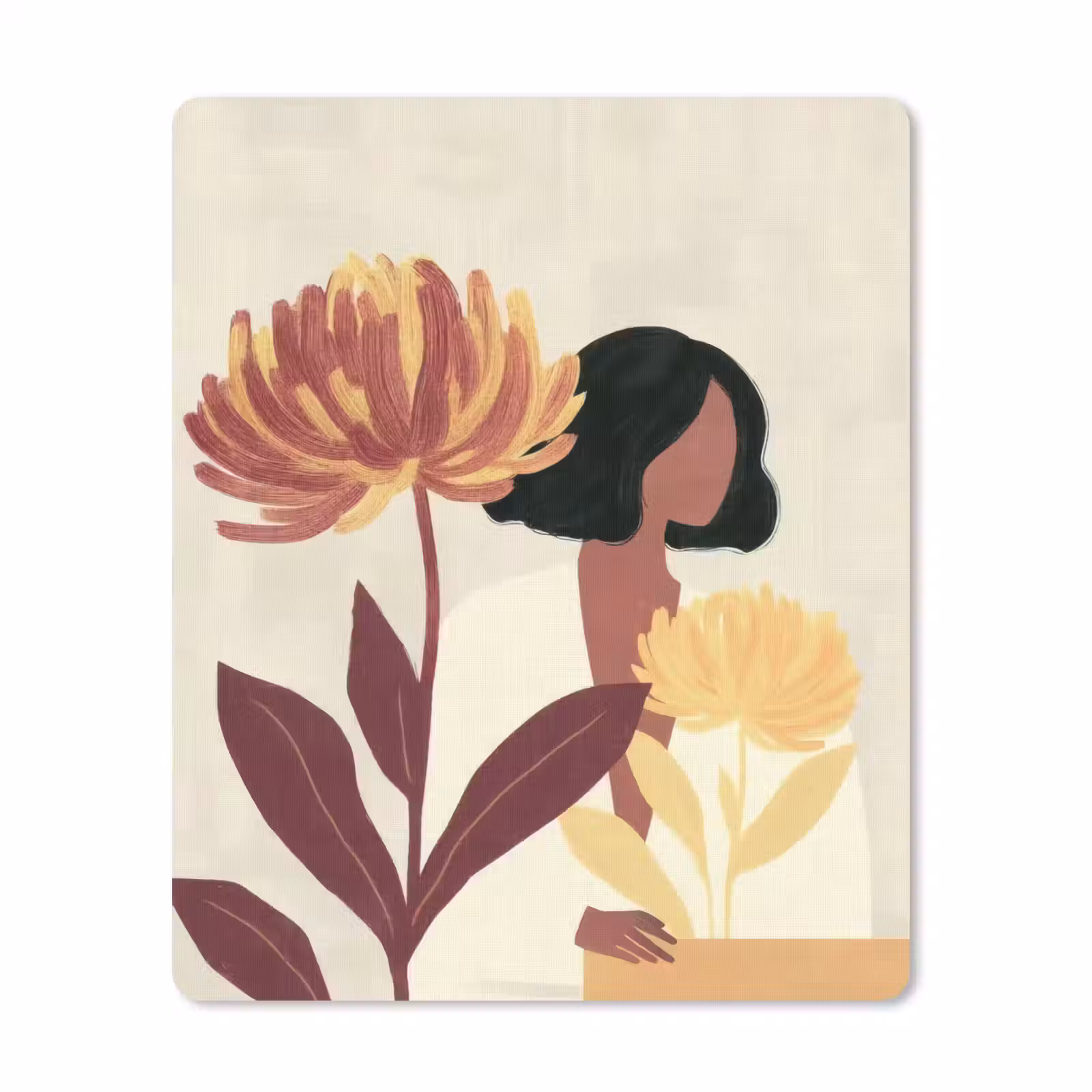 Muismat - Vrouw - Minimalistisch - Bloem — 1
