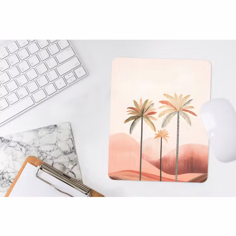 Muismat - Palmbomen - Heuvels - Minimalistisch - Zachtroze — 4