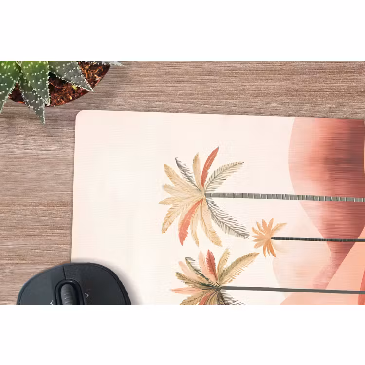 Muismat - Palmbomen - Heuvels - Minimalistisch - Zachtroze — 5