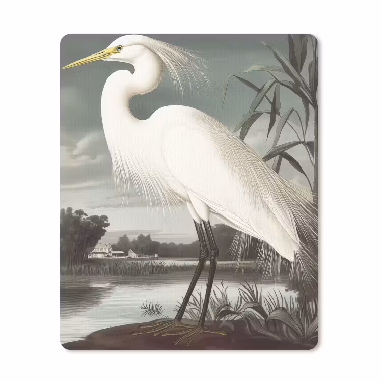Muismat - Reiger - Planten - Wolken - Wit — 1