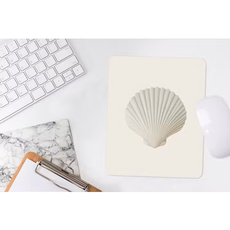 Muismat - Schelp - Minimalistisch - Wit — 4
