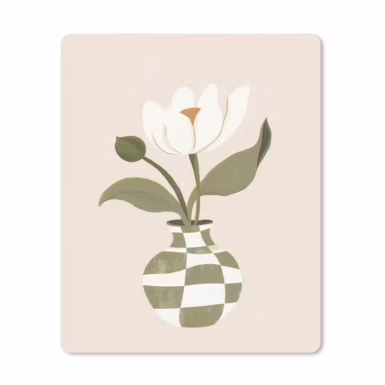 Muismat - Vaas - Geruit - Bloem - Groen — 1