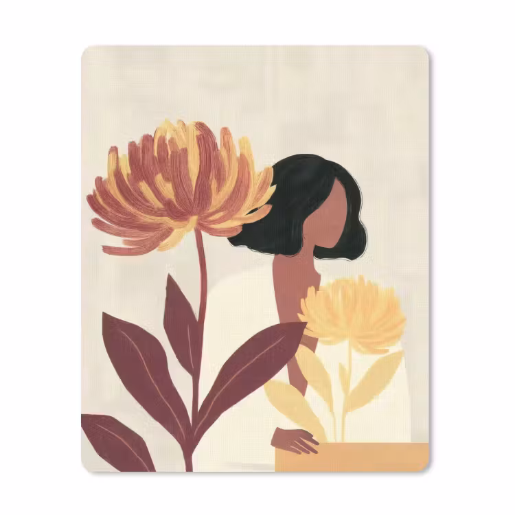 Muismat - Vrouw - Minimalistisch - Bloem — 1