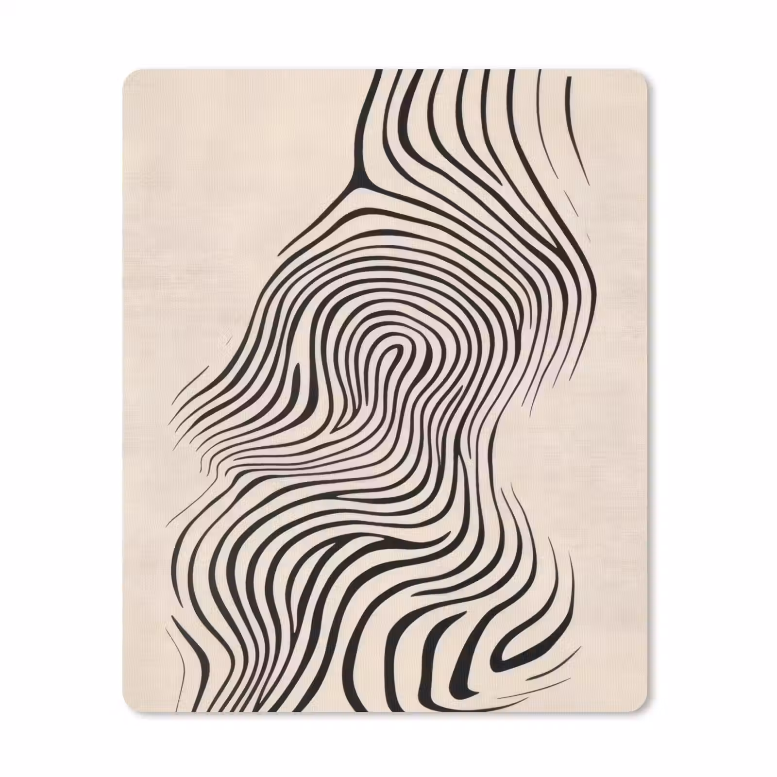 Muismat - Lijnen - Abstract - Golvend - Zwart — 1