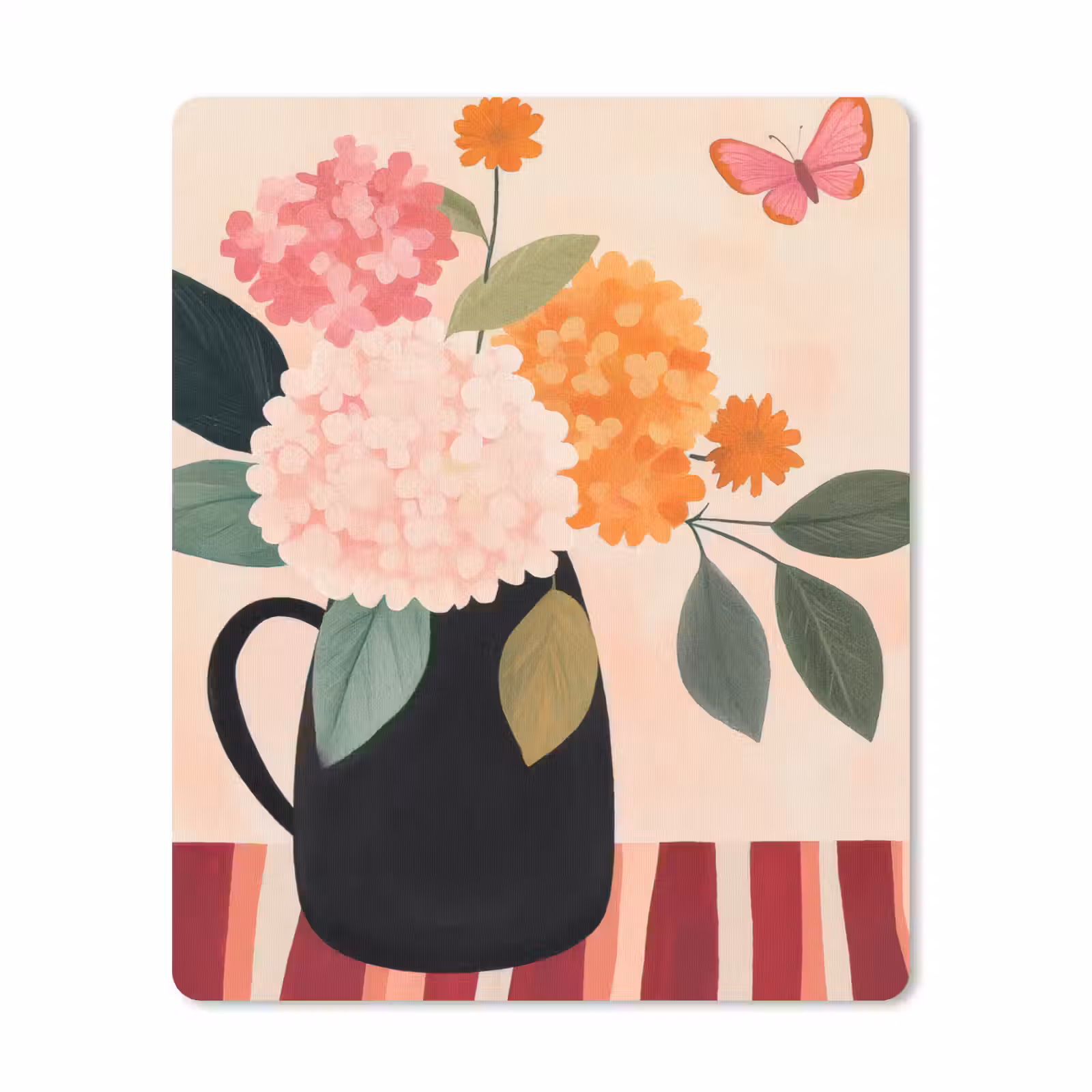 Muismat - Vaas - Bloemen - Vlinder - Rood — 1