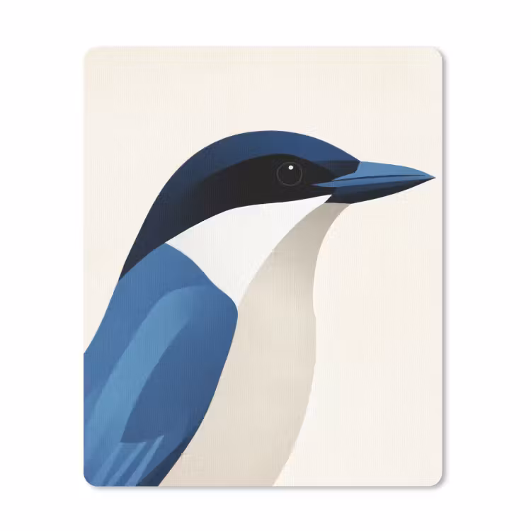 Muismat - Illustratie - Blauw - Vogel — 1