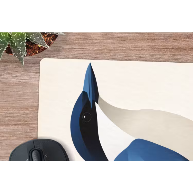 Muismat - Illustratie - Blauw - Vogel — 5