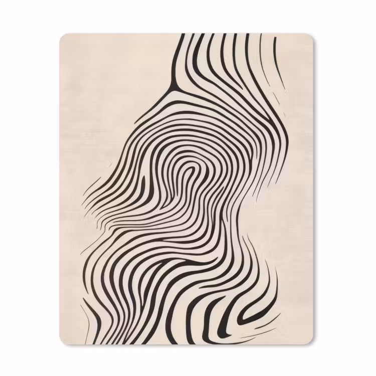 Muismat - Lijnen - Abstract - Golvend - Zwart — 1