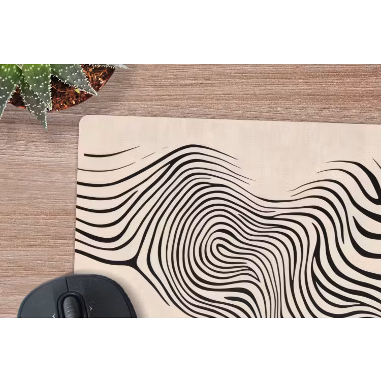 Muismat - Lijnen - Abstract - Golvend - Zwart — 5