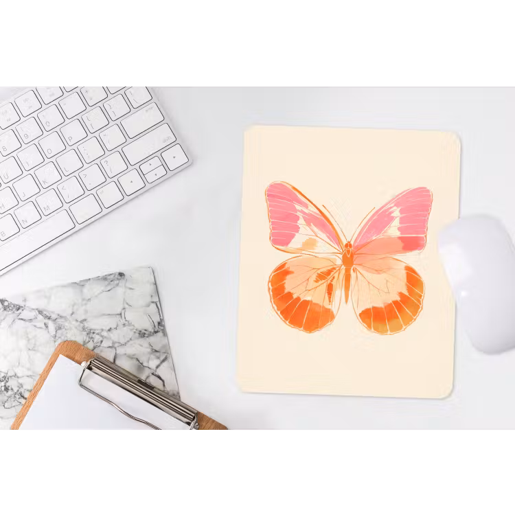 Muismat - Oranje - Vlinder - Minimalistisch — 4