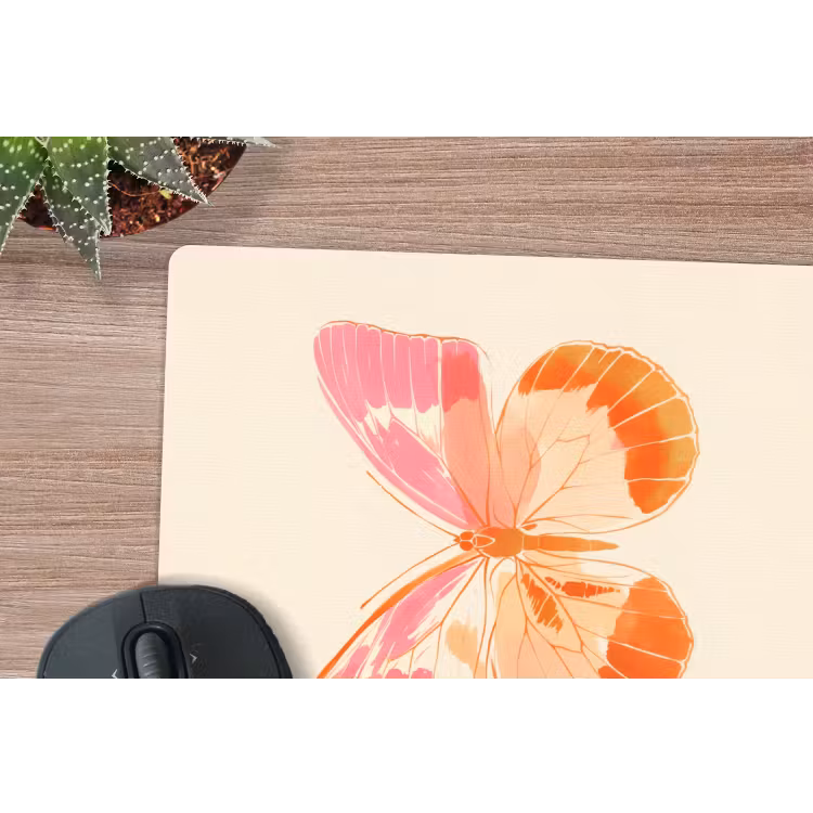 Muismat - Oranje - Vlinder - Minimalistisch — 5