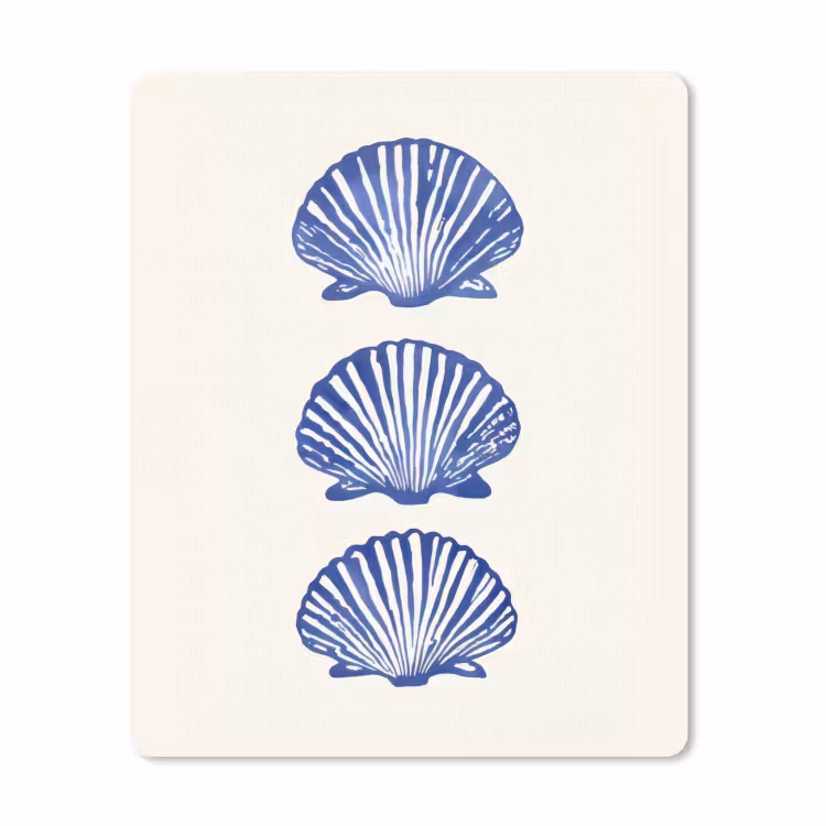 Muismat - Schelpen - Blauw - Patroon — 1