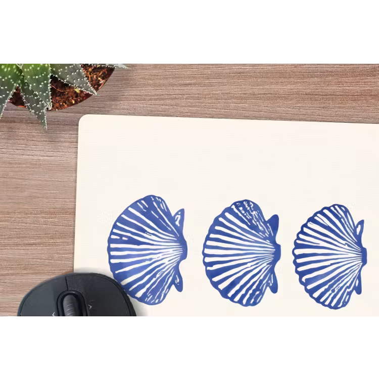 Muismat - Schelpen - Blauw - Patroon — 5