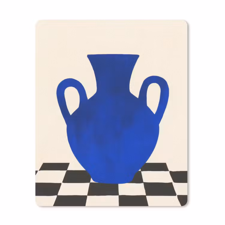 Muismat - Vaas - Blauw - Geblokt - Modern — 1
