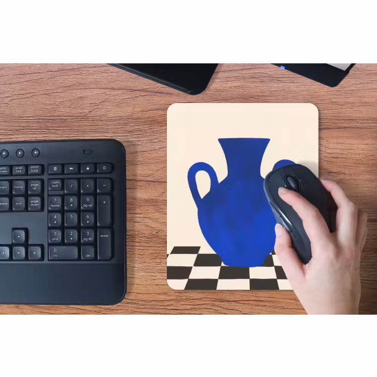 Muismat - Vaas - Blauw - Geblokt - Modern — 3