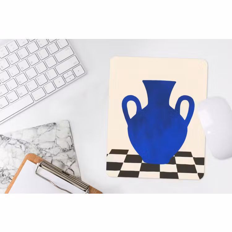 Muismat - Vaas - Blauw - Geblokt - Modern — 4