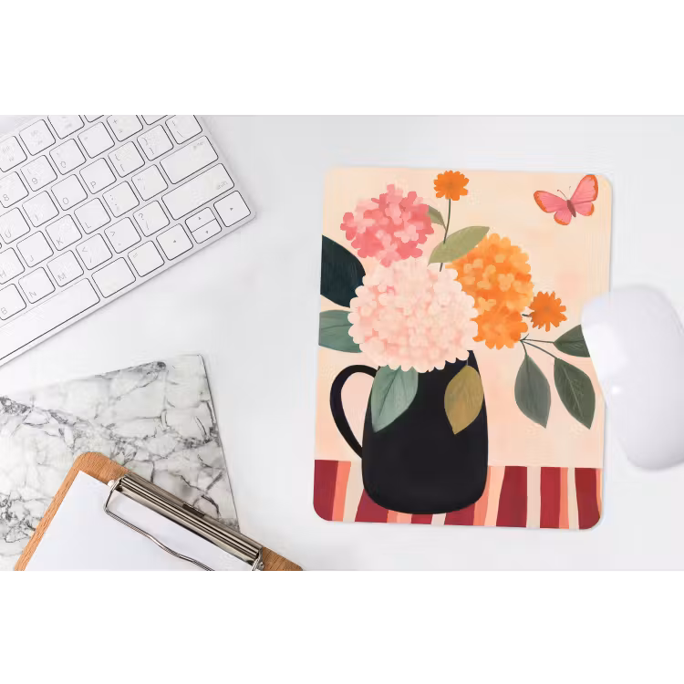 Muismat - Vaas - Bloemen - Vlinder - Rood — 4