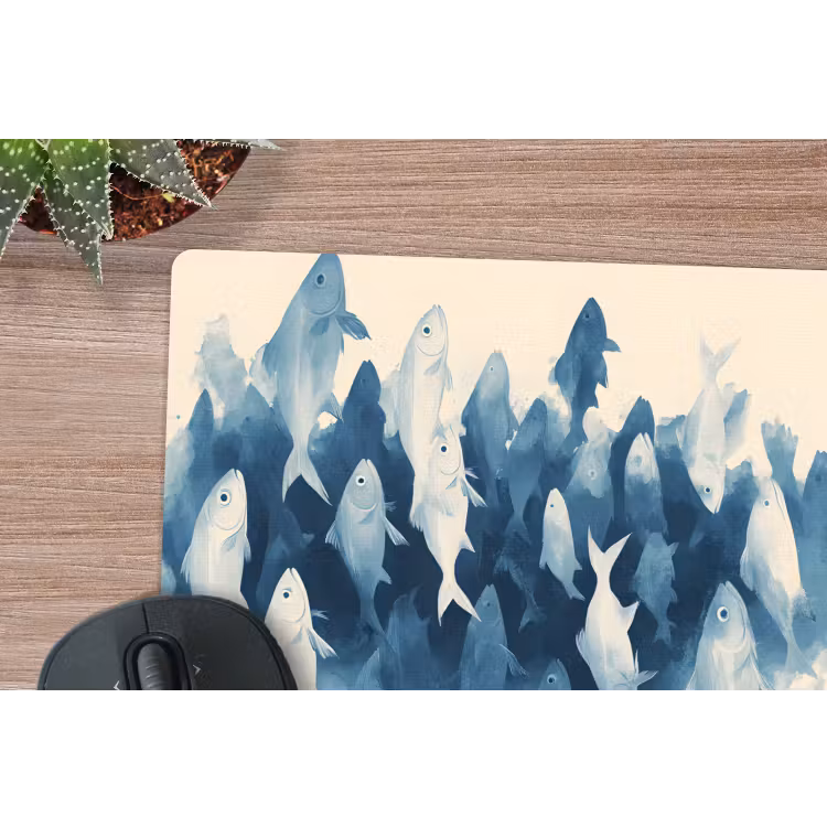 Muismat - Vissen - Minimalistisch - Blauw — 5