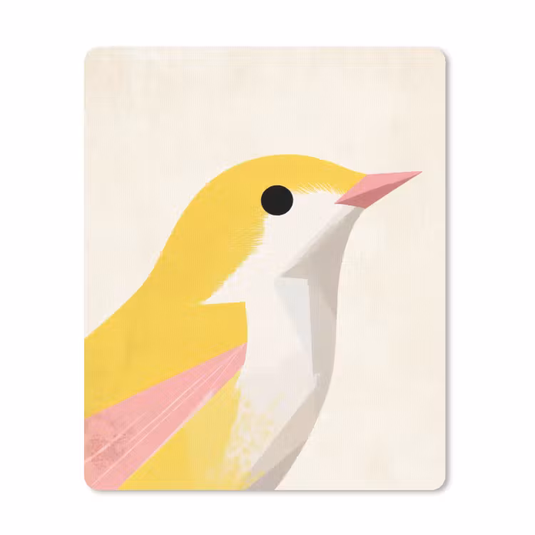 Muismat - Vogel - Minimalistisch - Geel — 1