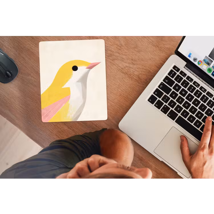 Muismat - Vogel - Minimalistisch - Geel — 2