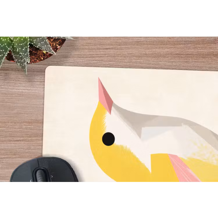 Muismat - Vogel - Minimalistisch - Geel — 5