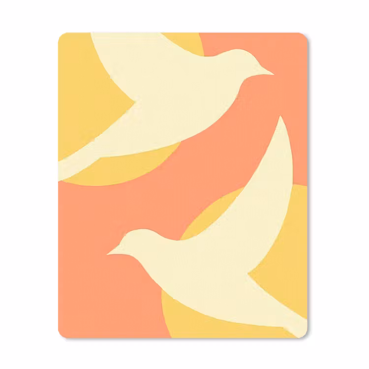 Muismat - Vogels - Cirkels - Geel — 1