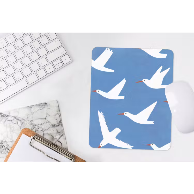 Muismat - Vogels - Wit - Patroon — 4