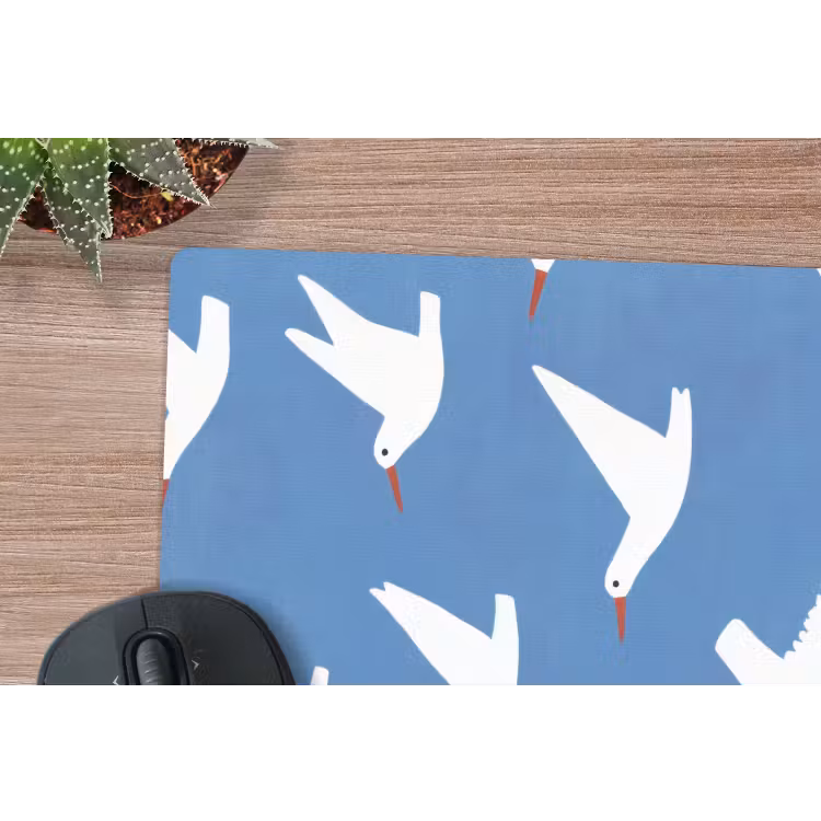 Muismat - Vogels - Wit - Patroon — 5