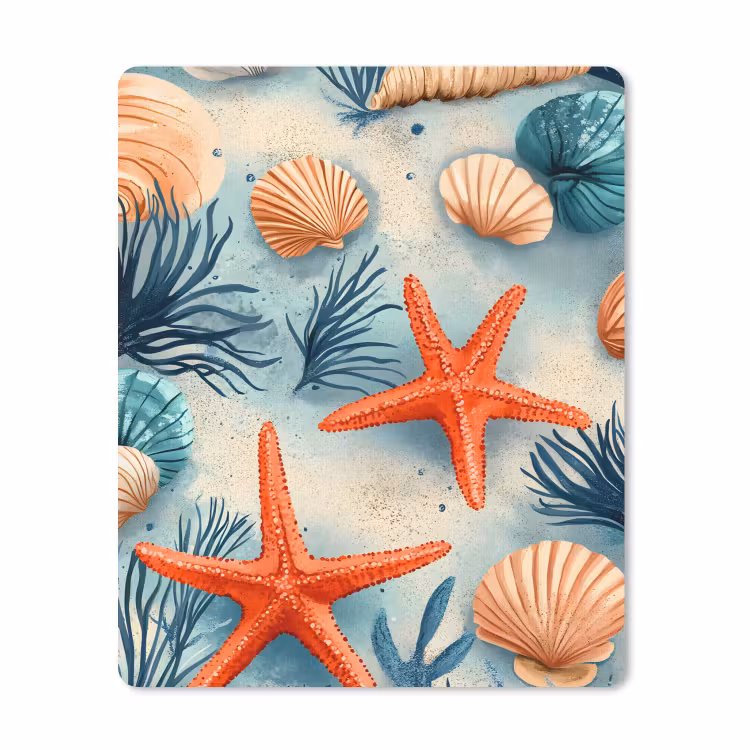 Muismat - Zeesterren - Schelpen - Illustratie - Zand — 1