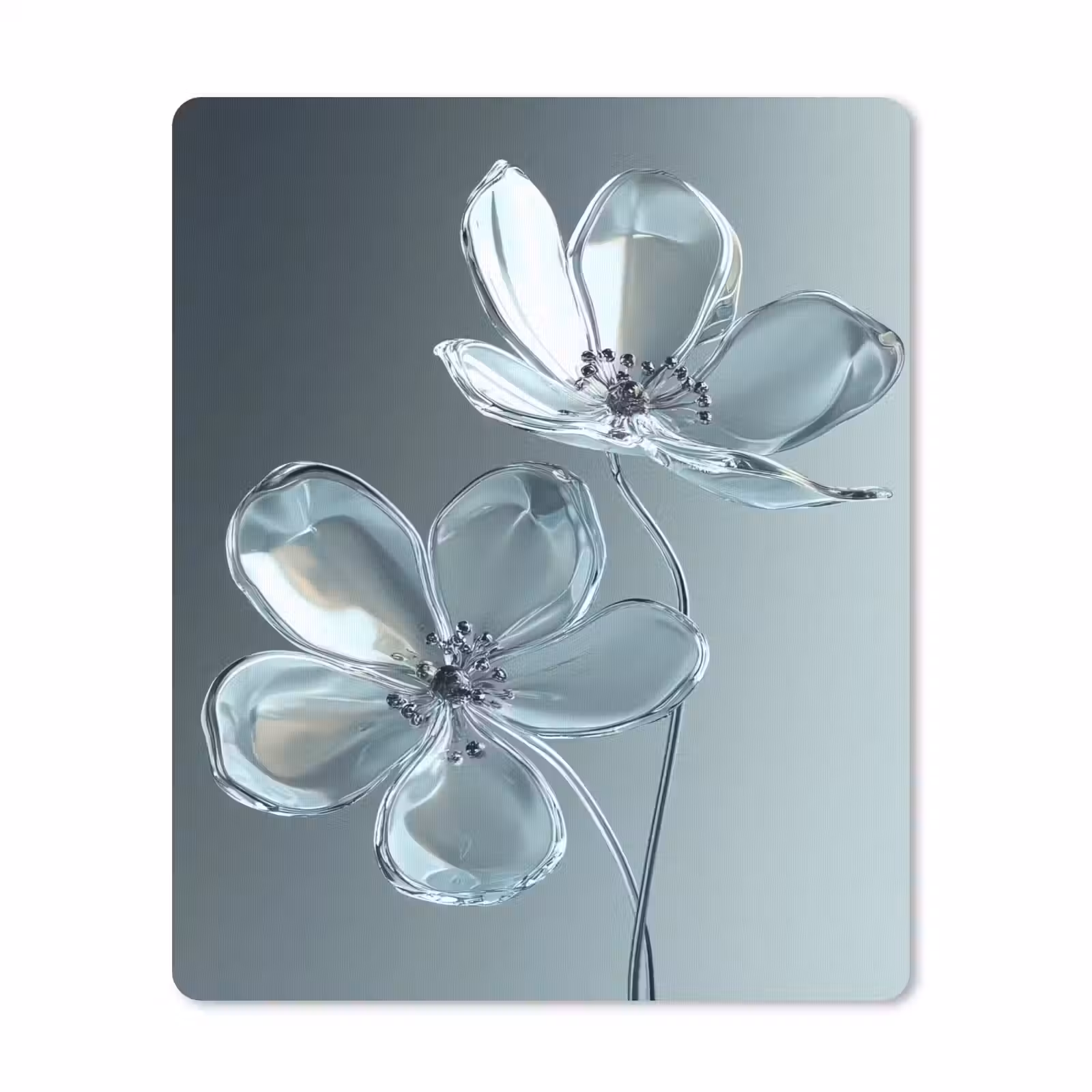 Muismat - Kristal - Bloemen - Grijs — 1
