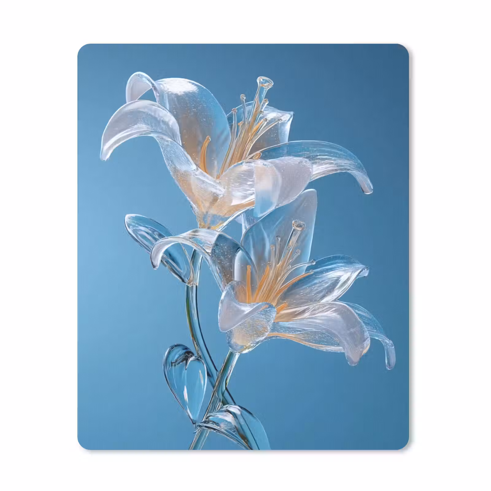 Muismat - Lelies - Blauw - Glazen — 1