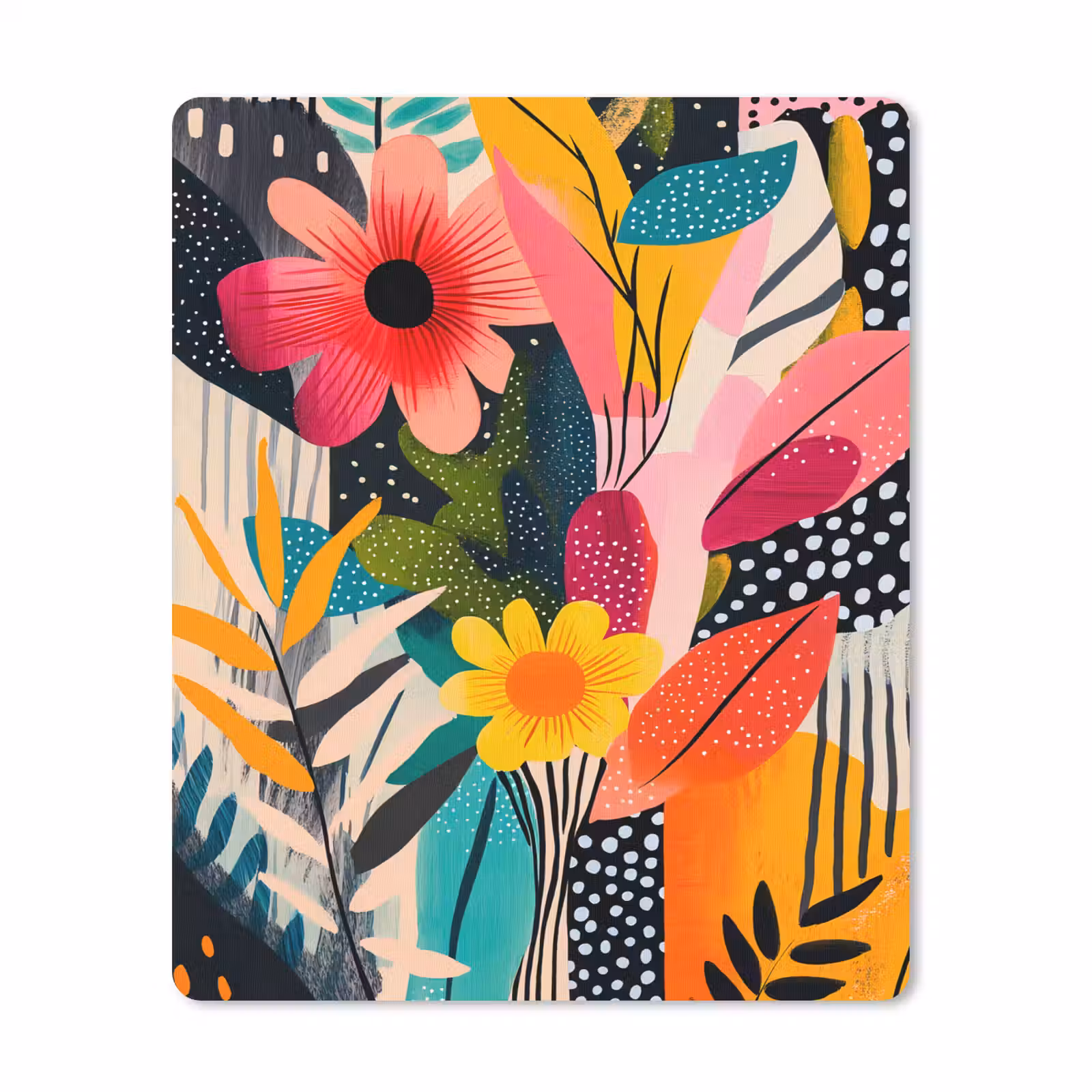 Muismat - Schilderij - Abstract - Bloemen - Roze — 1