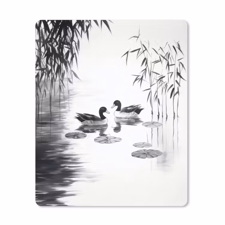 Muismat - Eenden - Waterlelies - Riet - Zwart — 1