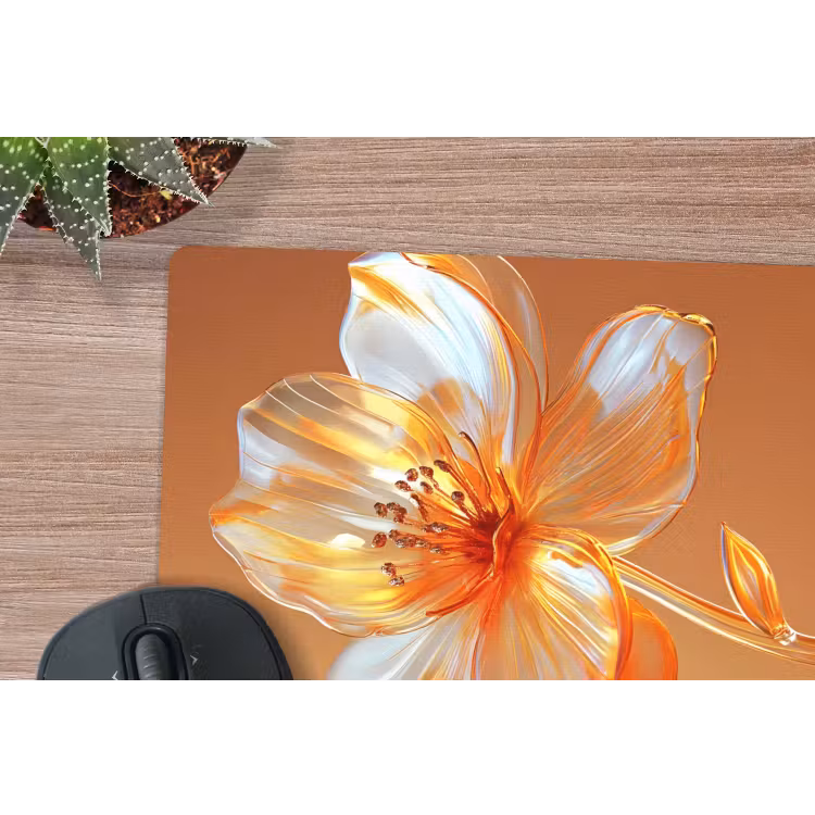 Muismat - Glazen - Bloem - Oranje — 5