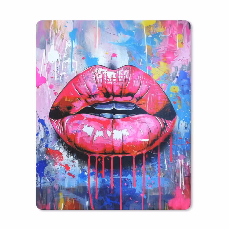 Muismat - Graffiti - Lippen - Felroze - Geschilderd — 1