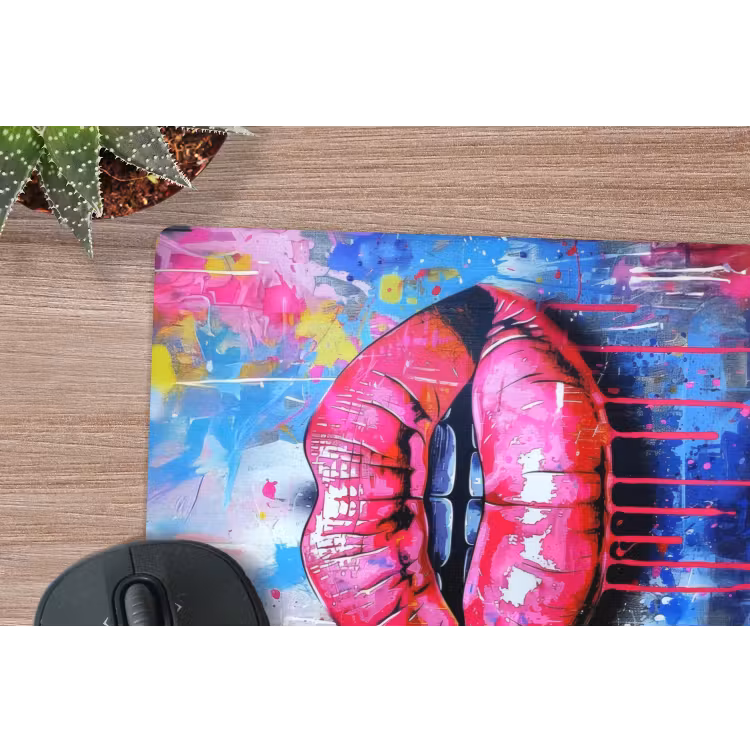 Muismat - Graffiti - Lippen - Felroze - Geschilderd — 5