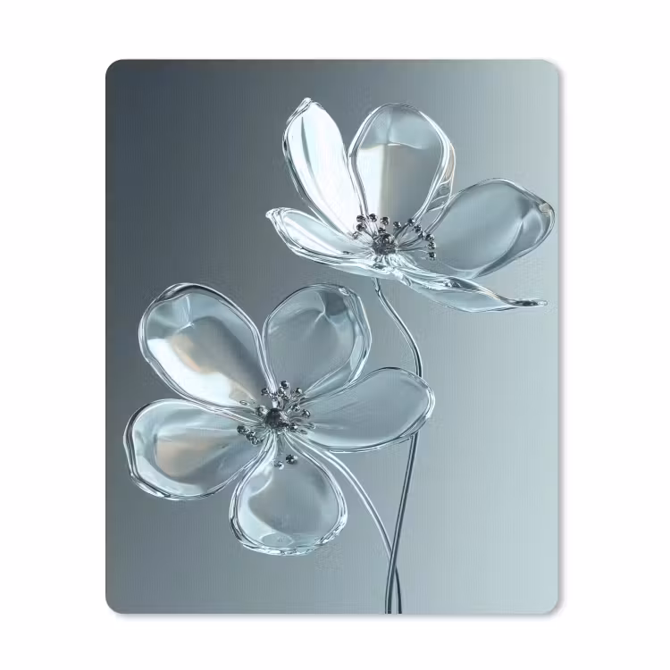 Muismat - Kristal - Bloemen - Grijs — 1