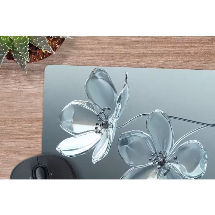 Muismat - Kristal - Bloemen - Grijs — 5