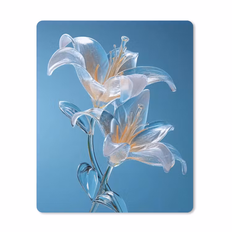 Muismat - Lelies - Blauw - Glazen — 1