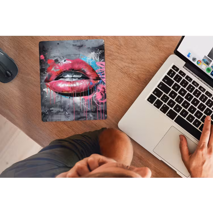 Muismat - Lippen - Felroze - Graffiti - Verfstrepen — 2