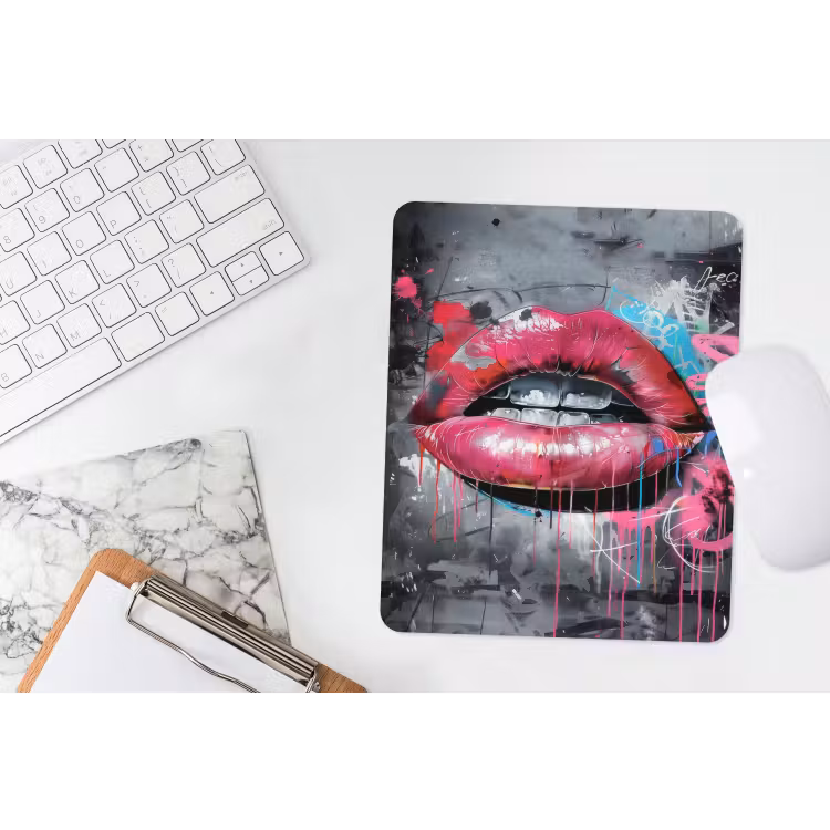 Muismat - Lippen - Felroze - Graffiti - Verfstrepen — 4