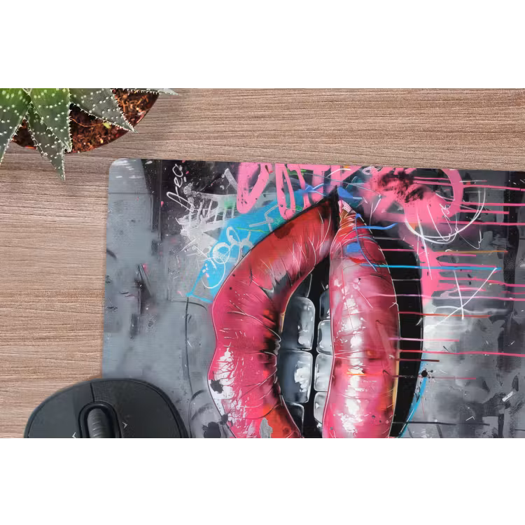 Muismat - Lippen - Felroze - Graffiti - Verfstrepen — 5