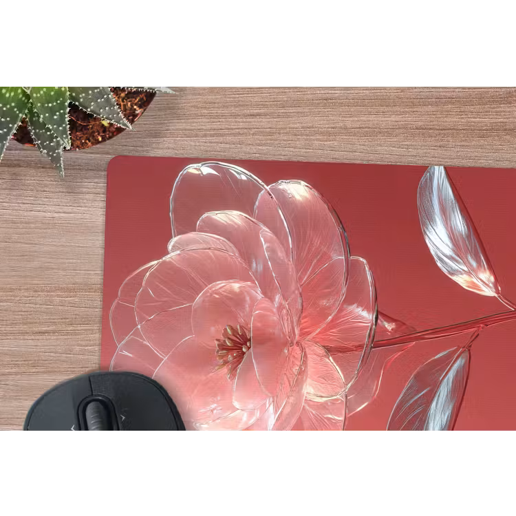 Muismat - Sierlijk - Bloem - Roze - Glazen — 5