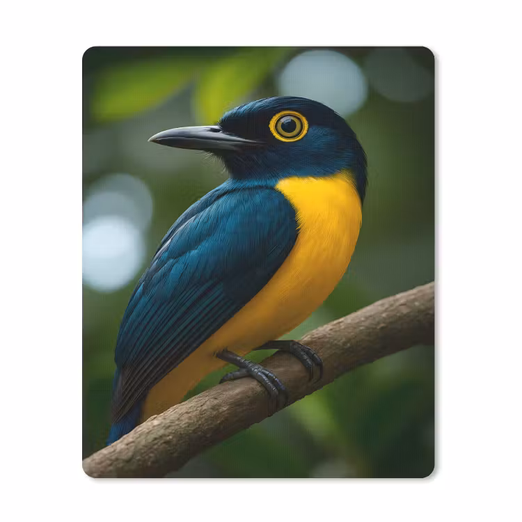 Muismat - Vogel - Tak - Geel - Bladeren — 1