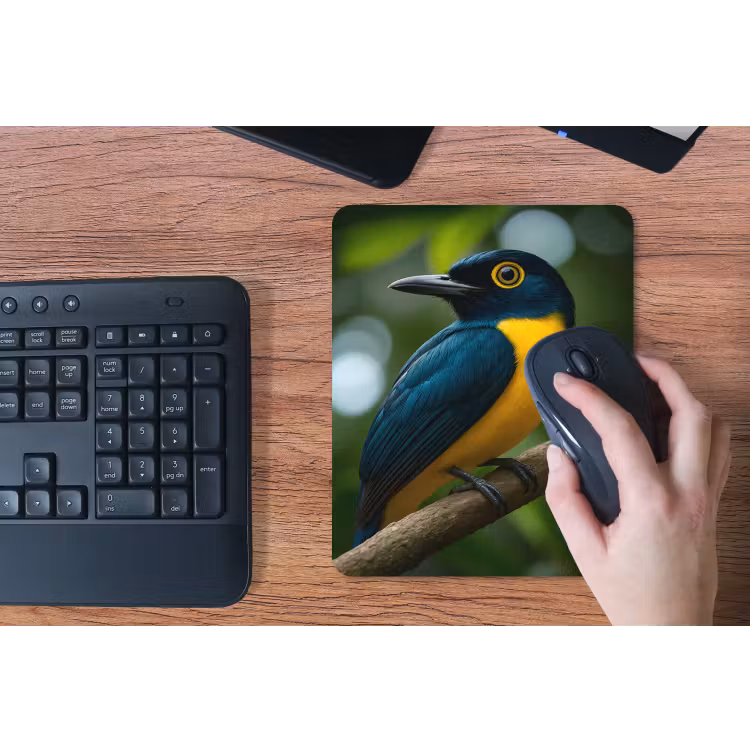 Muismat - Vogel - Tak - Geel - Bladeren — 3
